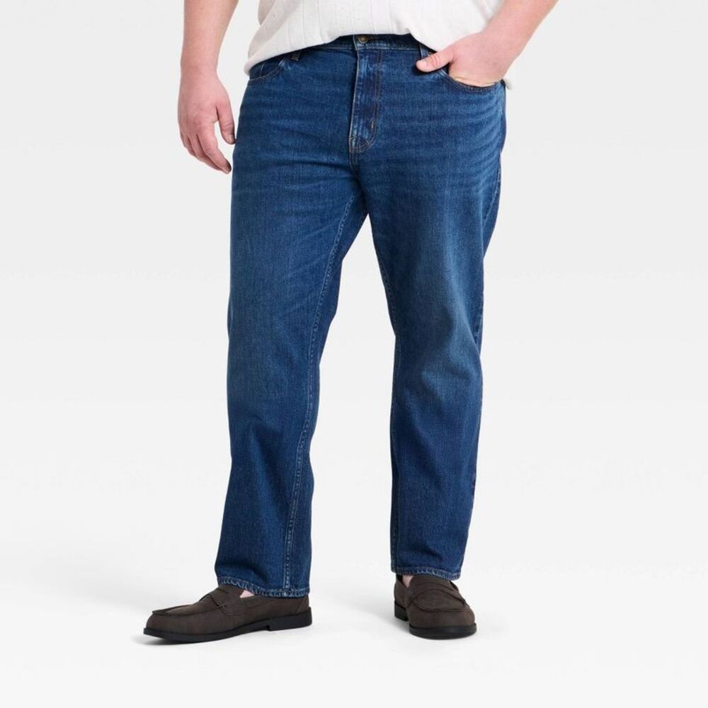 Men's Athletic Fit Straight Leg Jeans - Goodfellow & Co Dark Wash 28x30